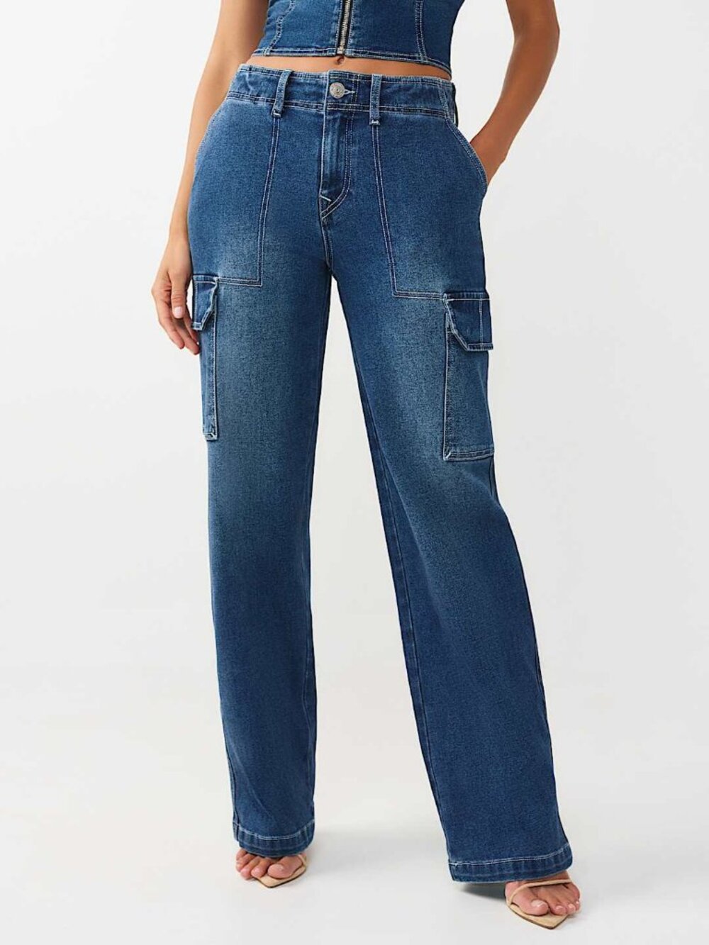 True Religion Denim Cargo Straight Jeans Size 27